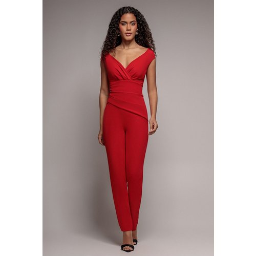 Goddiva Bardot Scuba Romper - Red