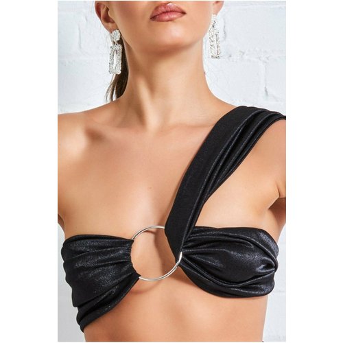 Goddiva Ring Detail Bralette - Black