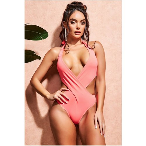 Goddiva V Neck Swimsuit - Coral
