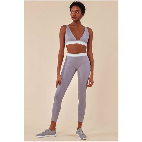 Cosmochic Bralette & Legging Workout Lounge Set - Light Gray