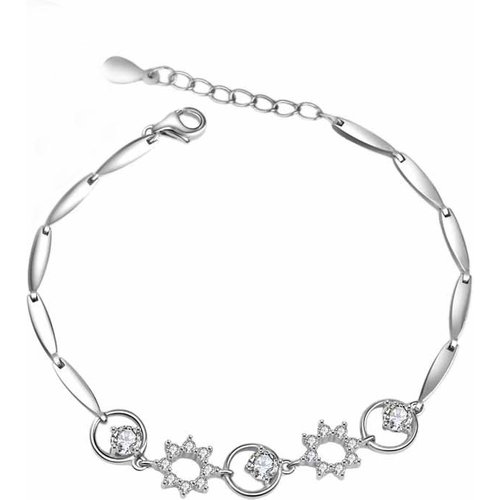 Fashion nable Simple Elegant Circle Round 925 Sterling Silver Bracelet