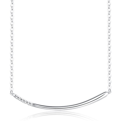 Hot CZ Smile Tube 925 Sterling Silver Necklace
