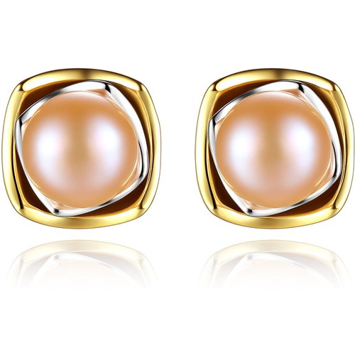 Simple Round Natural Pearl 925 Silver Studs Earrings