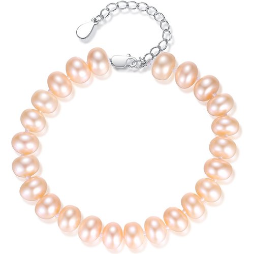 Ellipse Natural Pearl 925 Silver Bracelet