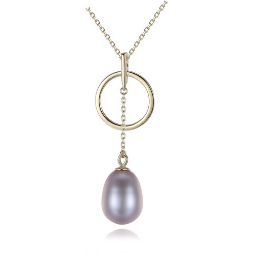 Round Circle Natural Pearl 925 Silver Necklace