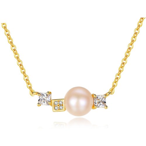 CZ Candy Natural Pearl 925 Silver Necklace