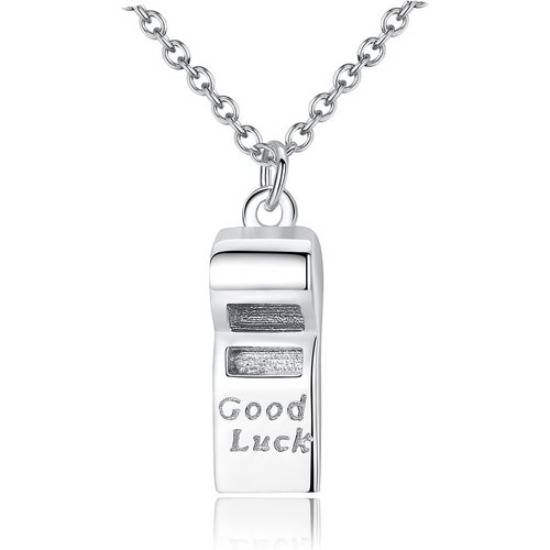 Good Luck Letters Whistling 925 Sterling Silver Necklace