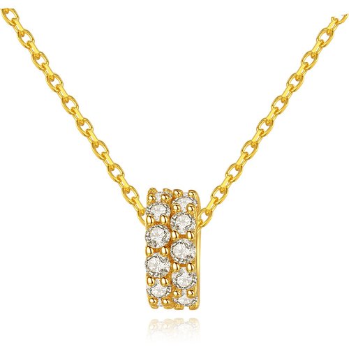 New Simple CZ Solid 925 Sterling Silver Necklace