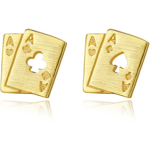 Fashion Poker Double A 925 Sterling Silver Studs Earrings