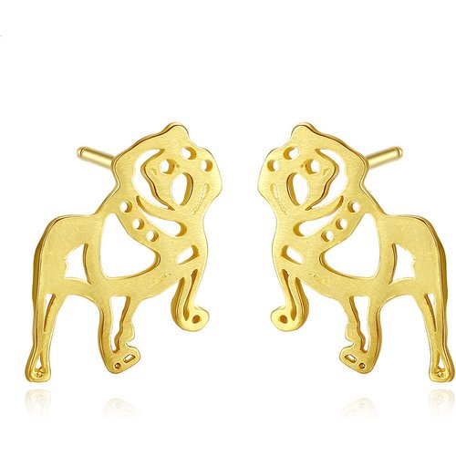 Cute Hollow Dog 925 Sterling Studs Earrings
