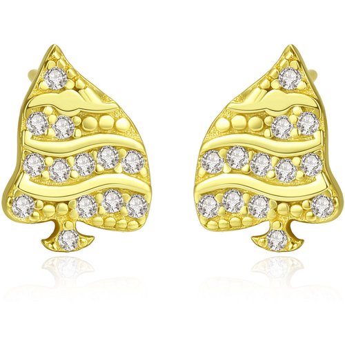 Party CZ Christmas Tree 925 Sterling Silver Studs Earrings