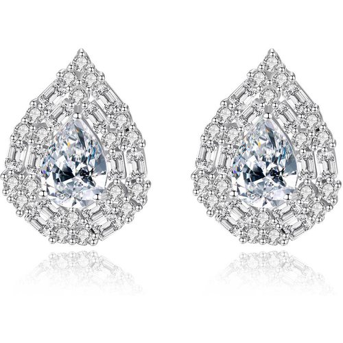 Beautiful CZ Waterdrop 925 Sterling Silver Studs Earrings