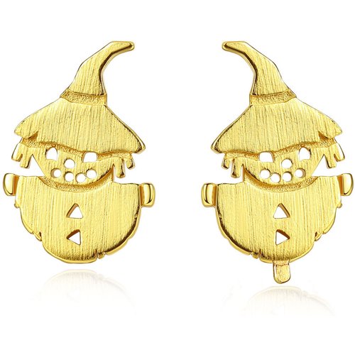 Cute Cartoon Scarecrow 925 Sterling Silver Studs Earrings