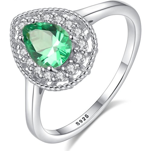 Honey Moon CZ Waterdrop 925 Sterling Silver Ring