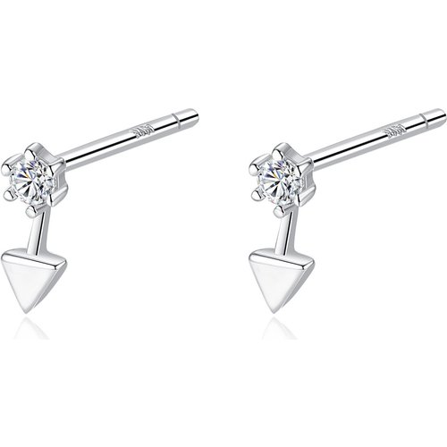 Casual CZ Triangle 925 Sterling Silver Studs Earrings