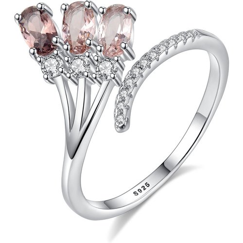 New Brown Fading Created Gemstone CZ 925 Sterling Silver Adjustable Ring