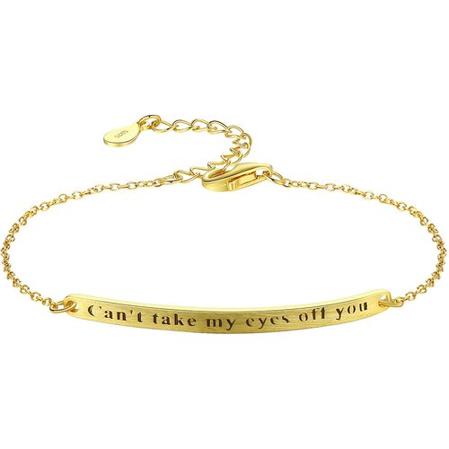 Simple Can't Take My Eyes Off You Letters 925 Sterling Silver Bracelet
