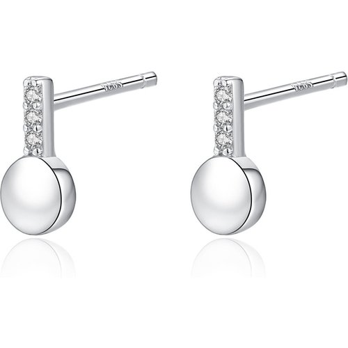 Casual Round CZ 925 Sterling Silver Dangling Earrings