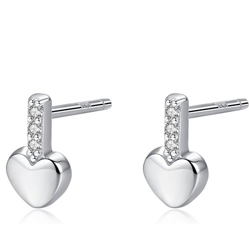 Casual Heart CZ 925 Sterling Silver Dangling Earrings