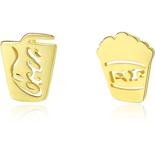Cute Asymmetric Cola Popcorn 925 Sterling Silver Studs Earrings