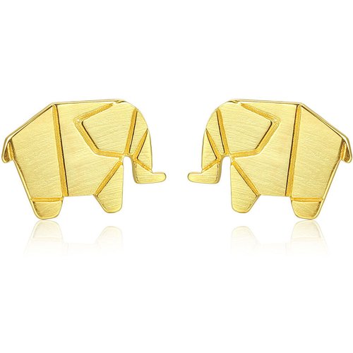 Cute Animal Elephant 925 Sterling Silver Studs Earrings