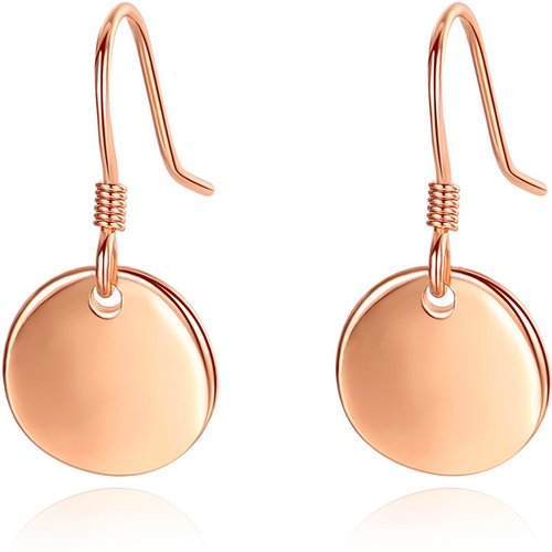Simple Geometry Round 925 Sterling Silver Dangling Earrings