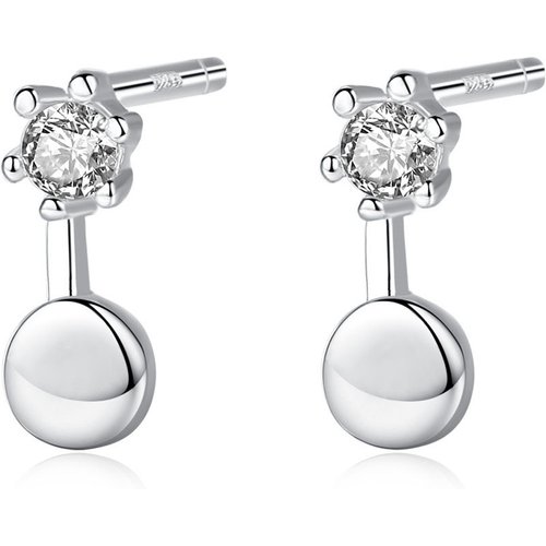 Sweet CZ Round 925 Sterling Silver Studs Earrings