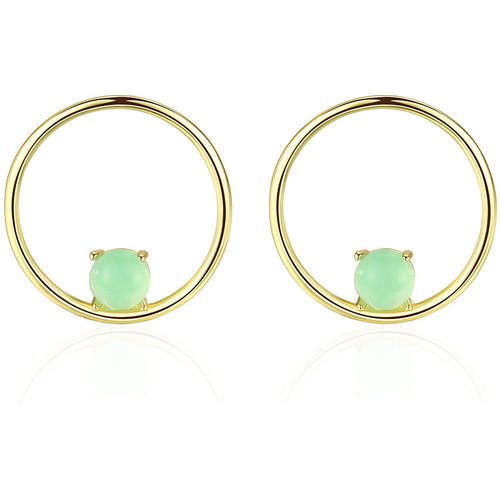 Office Created Emerald Circle Ring 925 Sterling Silver Studs Earrings