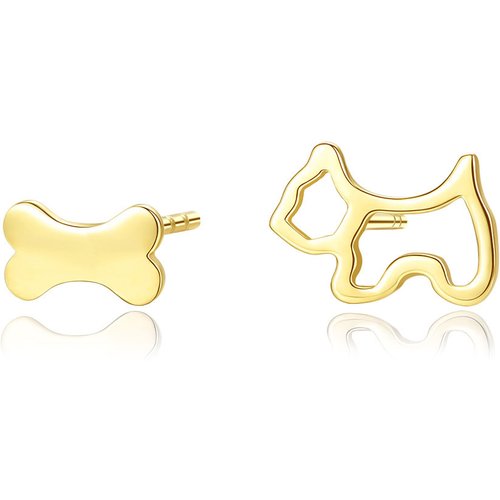 Asymmetric Hollow Dog Bone 925 Sterling Silver Studs Earrings
