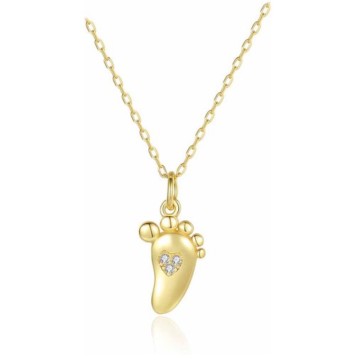 Cute Mini CZ Feet 925 Sterling Silver Necklace