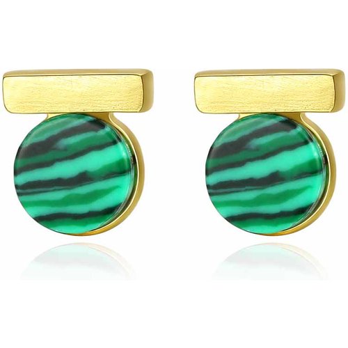 Fashion Round Created Turquoise 925 Sterling Silver Stud Earrings