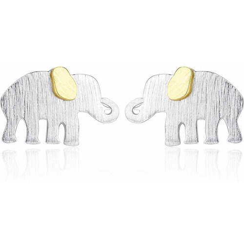 Cute Animal Mini Elephant 925 Sterling Silver Studs Earrings