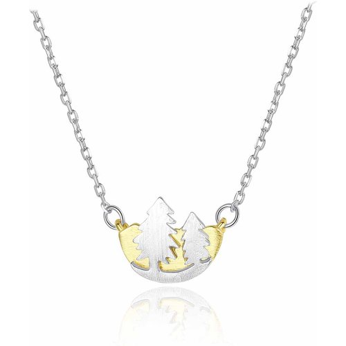 Gift Pine Tree Boat 925 Sterling Silver Necklace