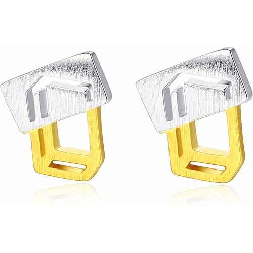 Fashion Hollow Geometry 925 Sterling Silver Stud Earrings