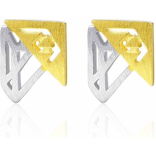 Fashion Hollow Geometry Triangle 925 Sterling Silver Stud Earrings