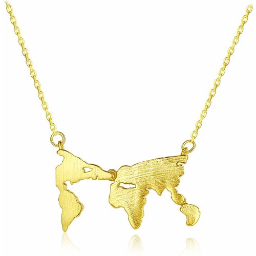 Fashion Map Continent 925 Sterling Silver Necklace