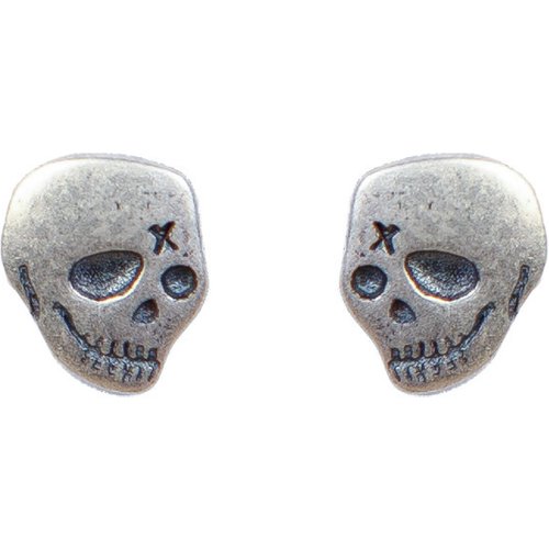 Fashion Skull 925 Sterling Silver Studs Earrings (Single Piece)