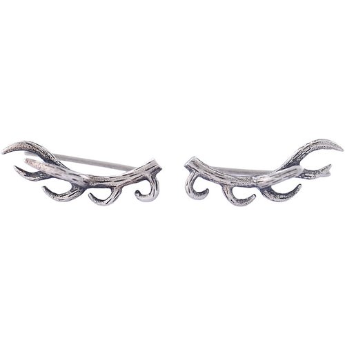 Elk Point Horns 925 Sterling Silver Studs Earrings