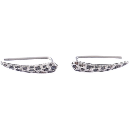 Simple Retro Line 925 Sterling Silver Studs Earrings