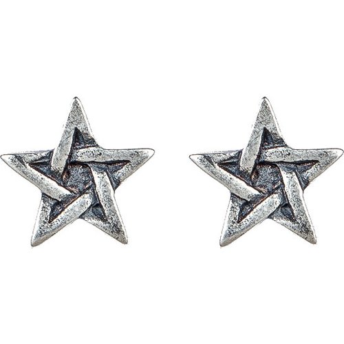 Retro Five Star 925 Sterling Silver Studs Earrings (Single Piece)