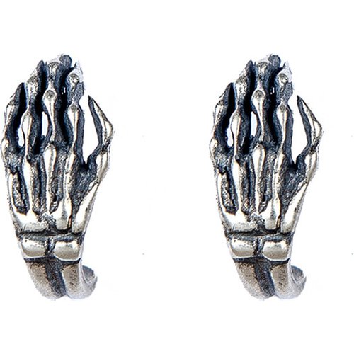 Punk Hand bone 925 Sterling Silver Studs Earrings (Single Piece)