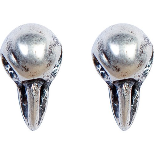 Crow's Skull Bird Head 925 Sterling Silver Earrings