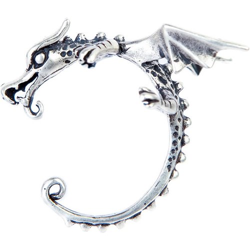 Punk Dragon bone 925 Sterling Silver Non Pierced Earrings