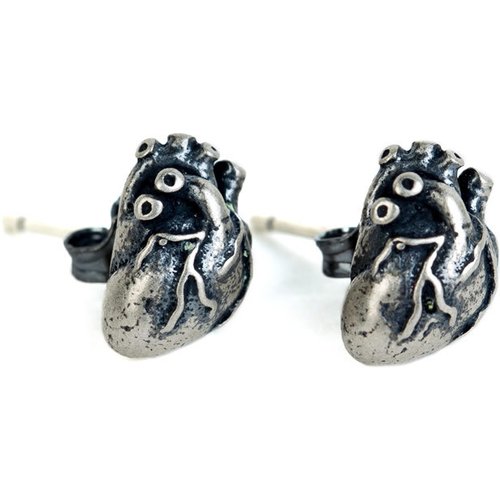 Men's Retro Heart 925 Sterling Silver Studs Earring(Single Piece)