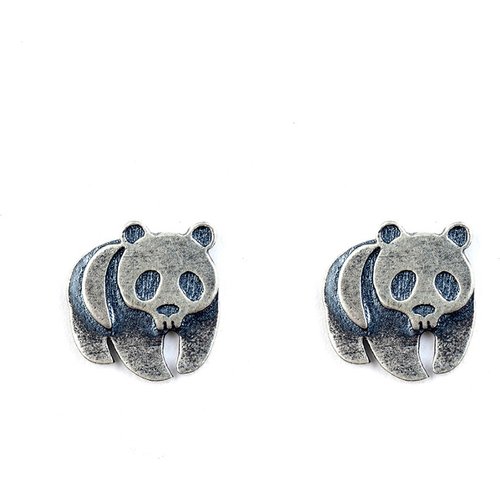 Cute Retro Chinese Panda Animal 925 Sterling Silver Studs Earring(Single Piece)