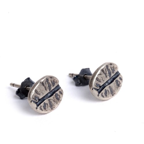 Retro Coffee Bean 925 Sterling Silver Stud Earring(Single)