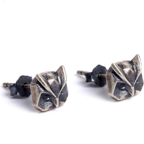 Punk Geometric Owl Animal 925 Sterling Silver Stud Earring(Single)