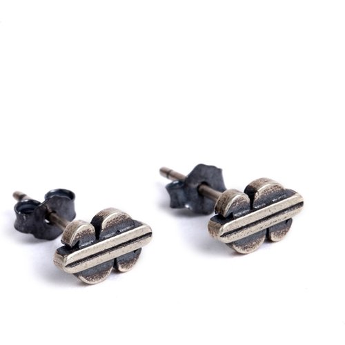Punk $ Dollar 925 Sterling Silver Stud Earring(Single)