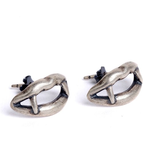 Punk Vampire Lip 925 Sterling Silver Stud Earring(Single)