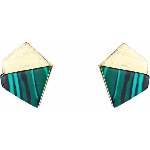 Fashion Irregular Geometry Created Turquoise 925 Sterling Silver Stud Earrings